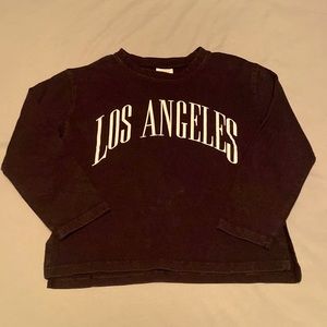 ZARA Girls 6 Los Angeles Long-Sleeve Tee w/ slits at waist